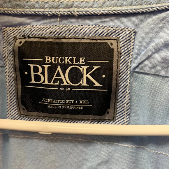 Buckle Black blue button-up shirt - Picture 2 of 2